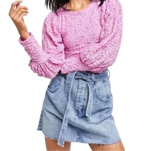 Free People Women's Small Plumeria Tea Time‎ Cropped Lace Blouse NWT